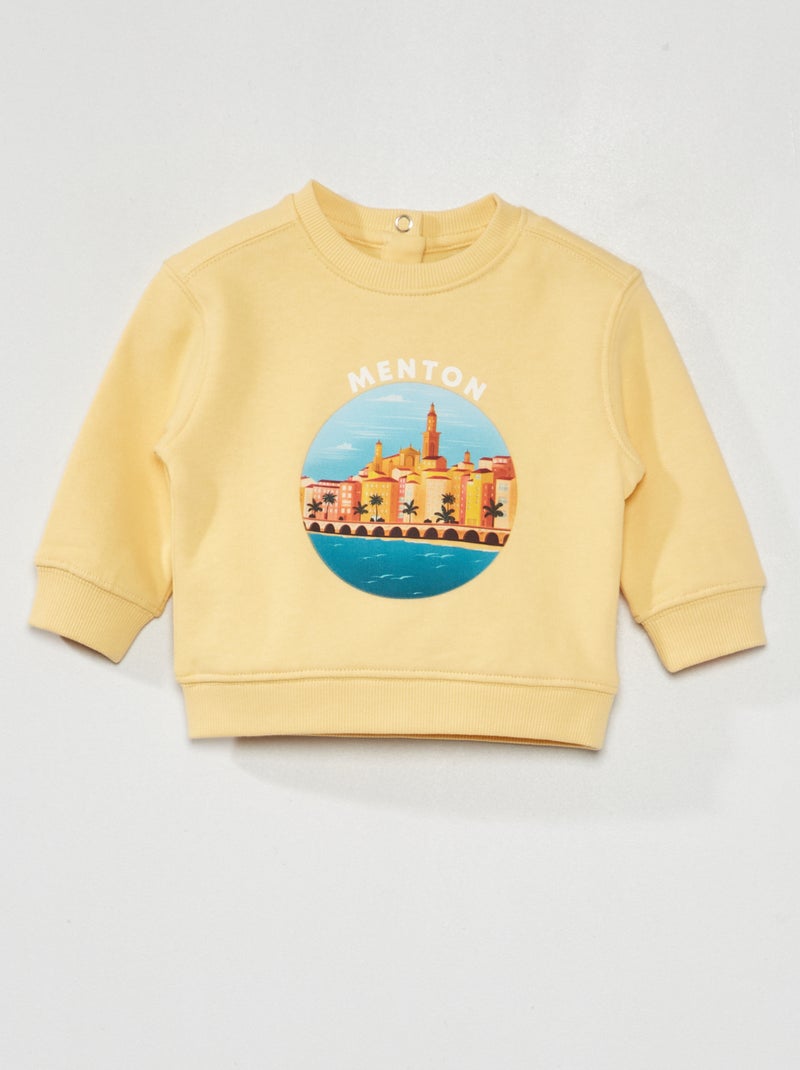 Sweatshirt em moletão AMARELO - Kiabi