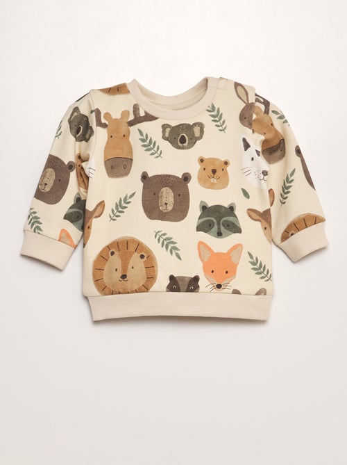 Sweatshirt em moletão 'animais da floresta' - Kiabi