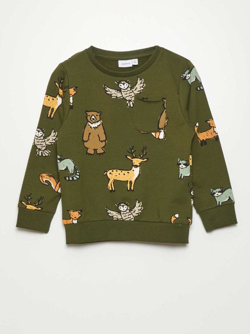 Sweatshirt em moletão 'animais da floresta' - Kiabi