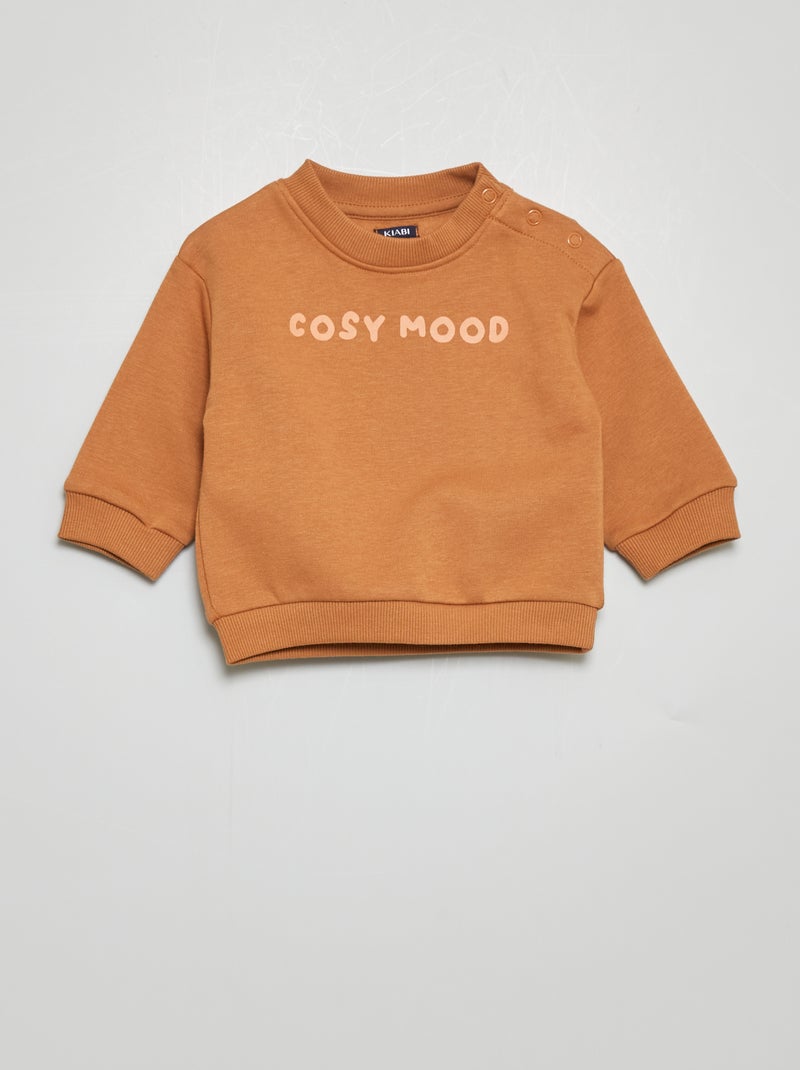 Sweatshirt em moletão aos quadrados - amarela AMARELO - Kiabi