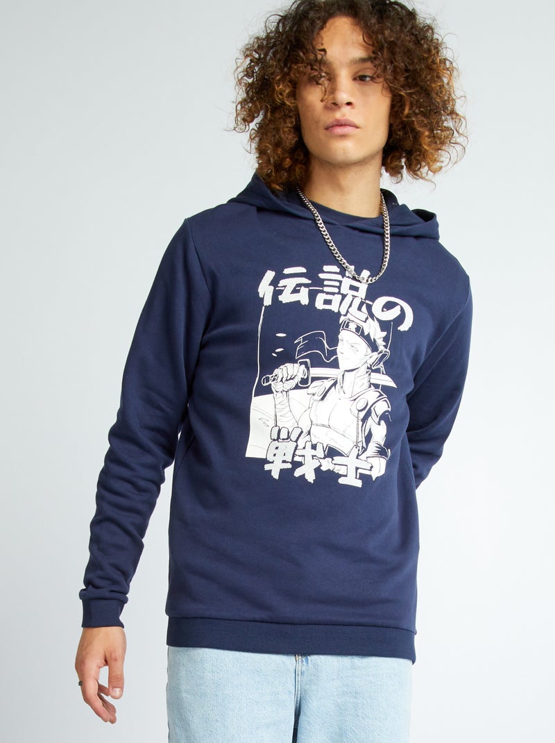 Sweatshirt em moletão AZUL - Kiabi