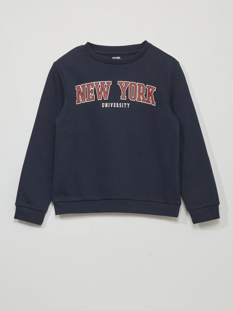 Sweatshirt em moletão AZUL - Kiabi