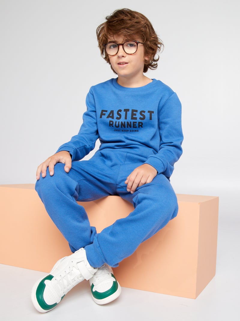 Sweatshirt em moletão Azul - Kiabi