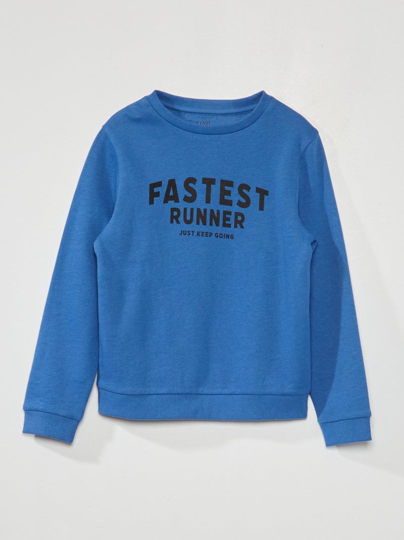 Sweatshirt em moletão Azul - Kiabi