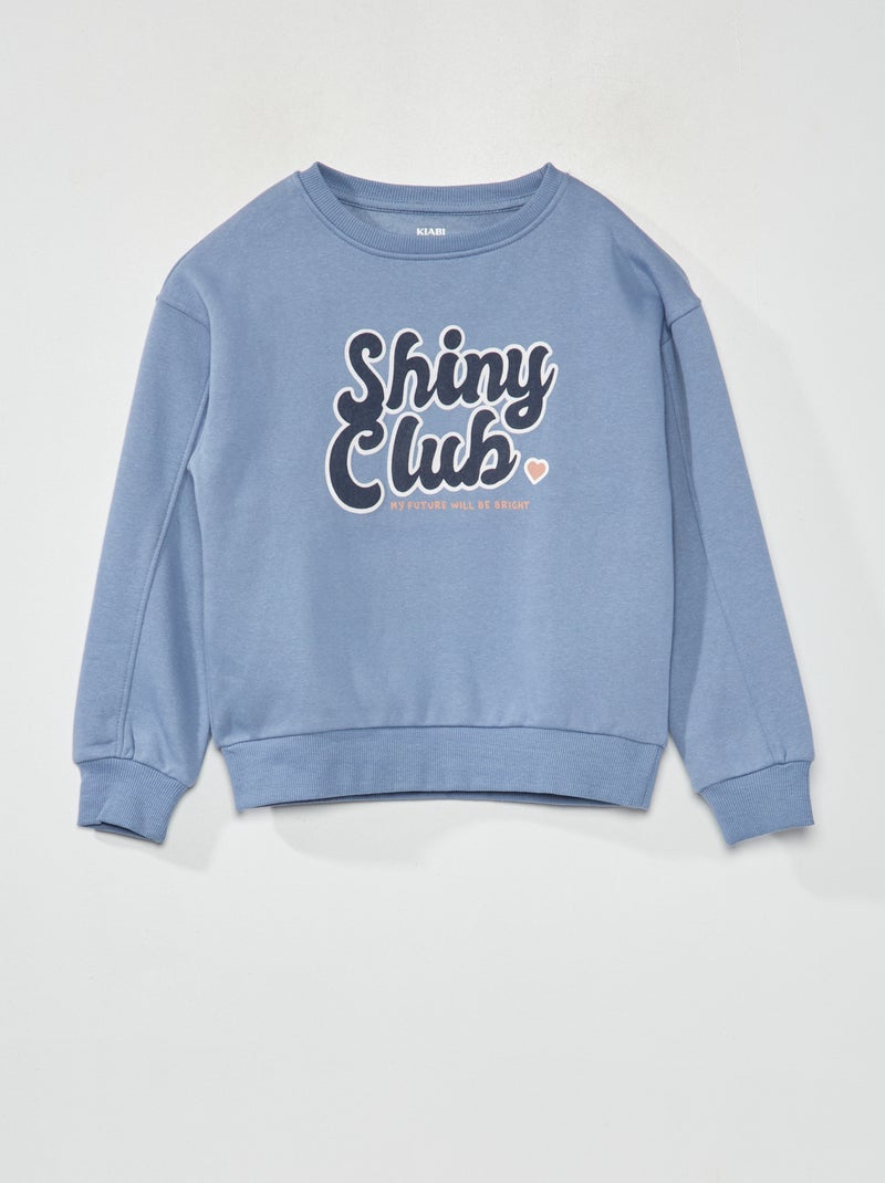 Sweatshirt em moletão AZUL - Kiabi