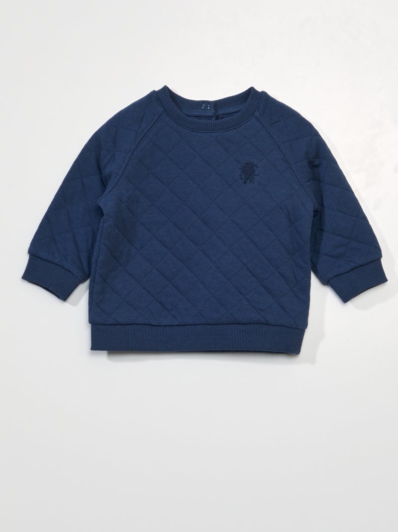 Sweatshirt em moletão AZUL - Kiabi