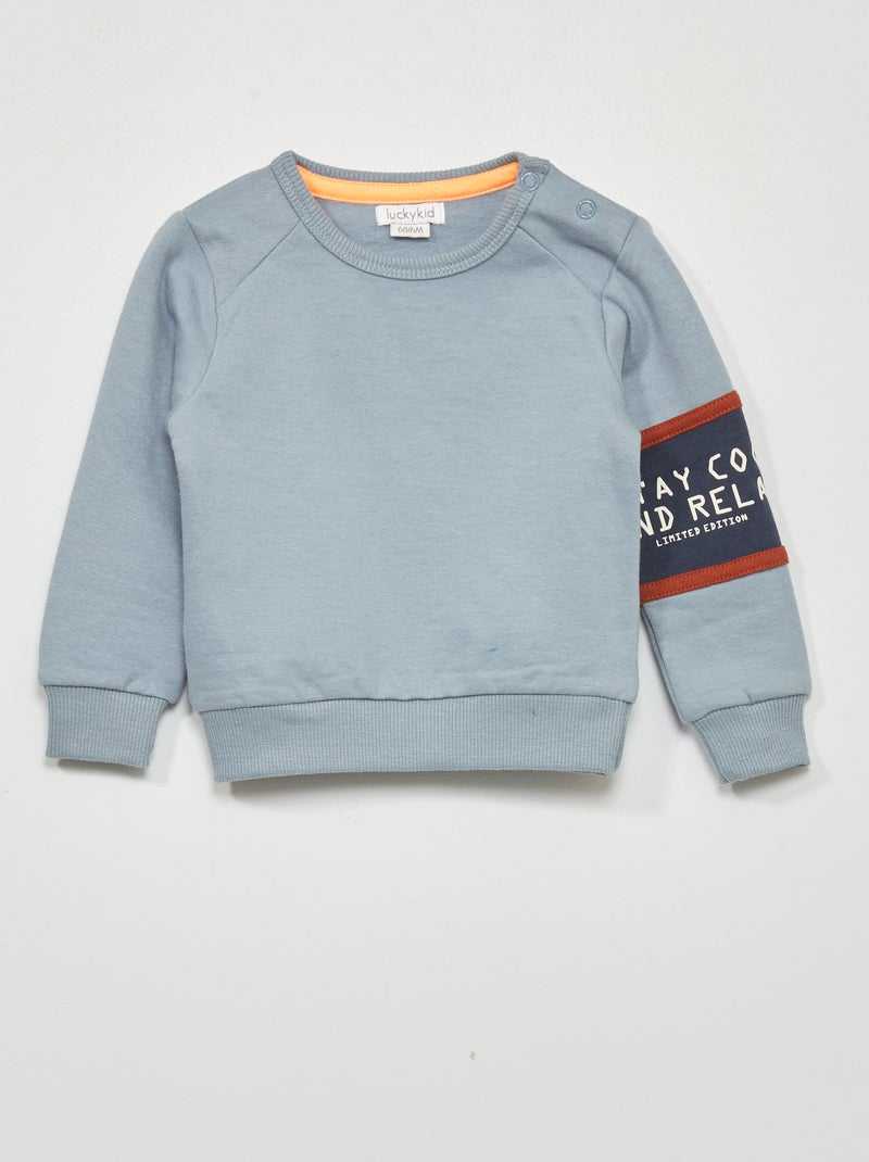 Sweatshirt em moletão Azul - Kiabi
