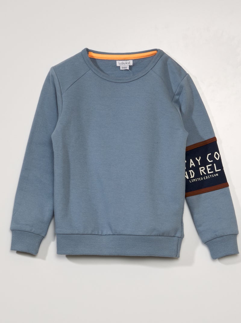 Sweatshirt em moletão Azul - Kiabi