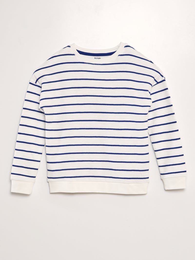 Sweatshirt em moletão AZUL - Kiabi