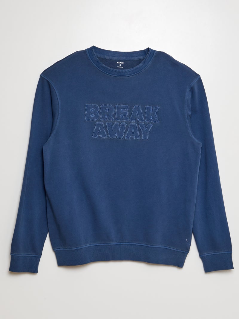 Sweatshirt em moletão AZUL - Kiabi