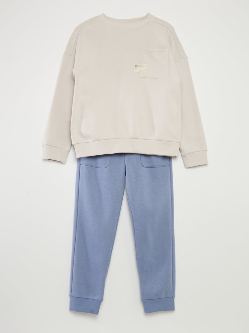 Sweatshirt em moletão AZUL - Kiabi