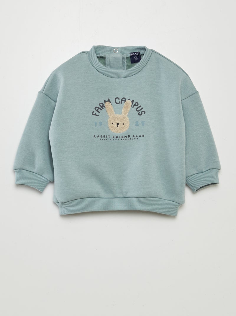 Sweatshirt em moletão AZUL - Kiabi
