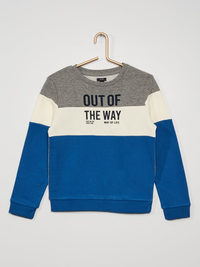Sweatshirt em moletão AZUL - Kiabi
