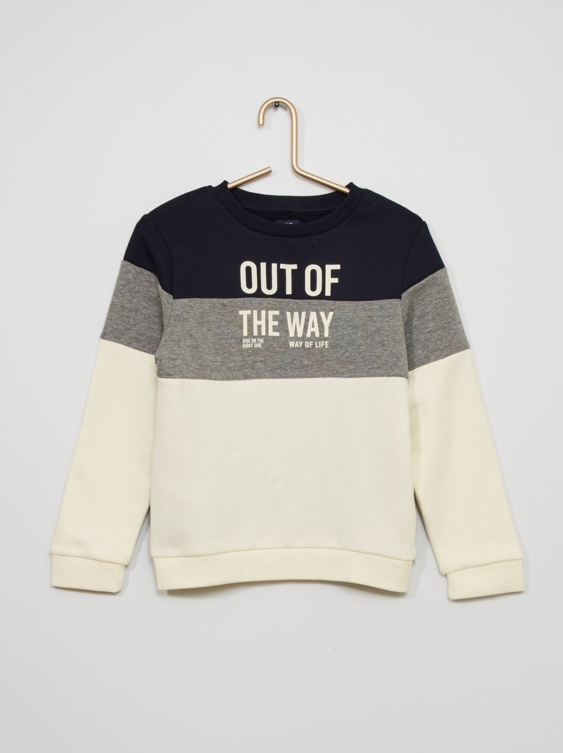 Sweatshirt em moletão AZUL - Kiabi