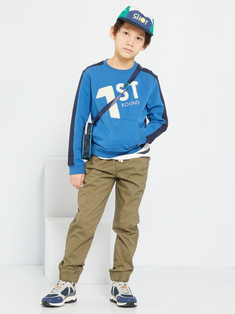 Sweatshirt em moletão AZUL - Kiabi