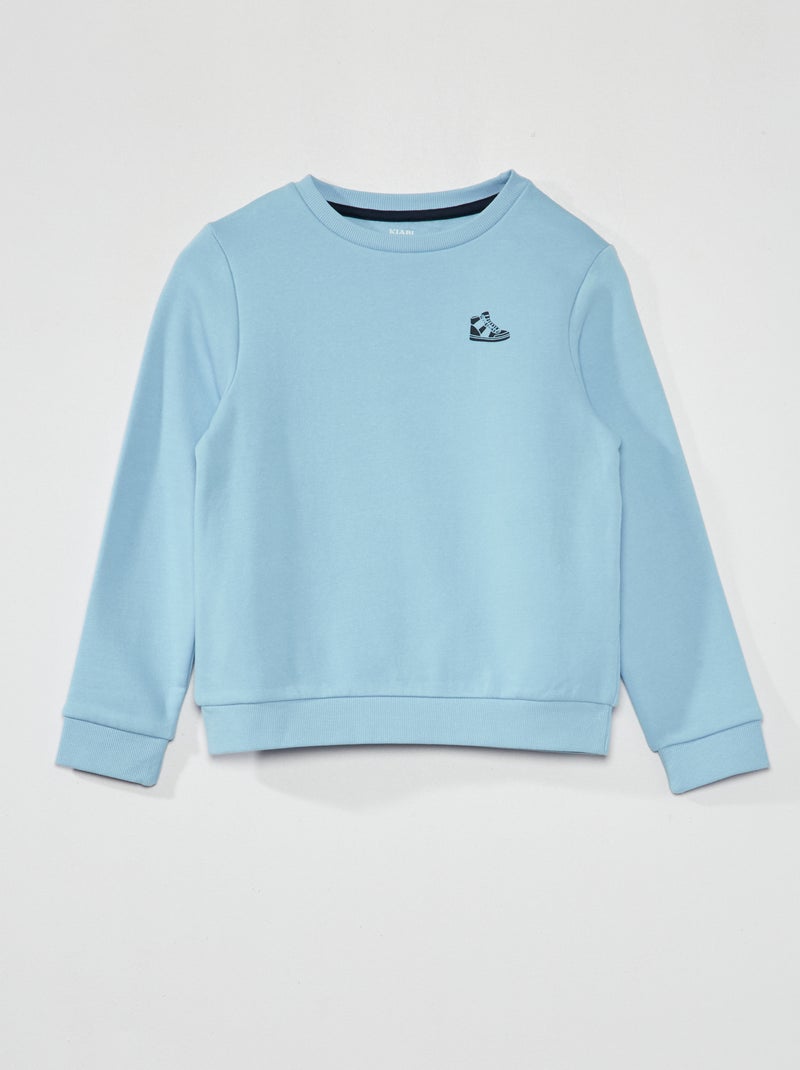 Sweatshirt em moletão AZUL - Kiabi