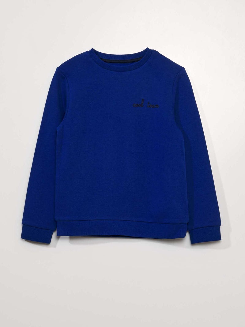 Sweatshirt em moletão AZUL - Kiabi