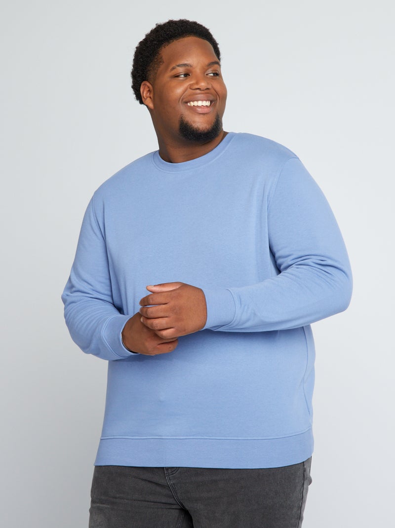 Sweatshirt em moletão AZUL - Kiabi