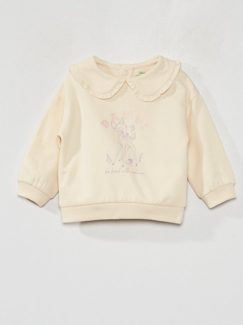 Sweatshirt em moletão 'Bambi' BRANCO - Kiabi