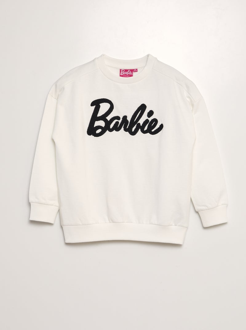 Sweatshirt em moletão 'Barbie' Branco - Kiabi