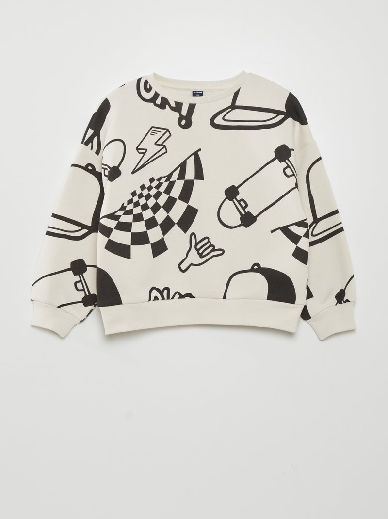 Sweatshirt em moletão 'Basketball' BEGE - Kiabi