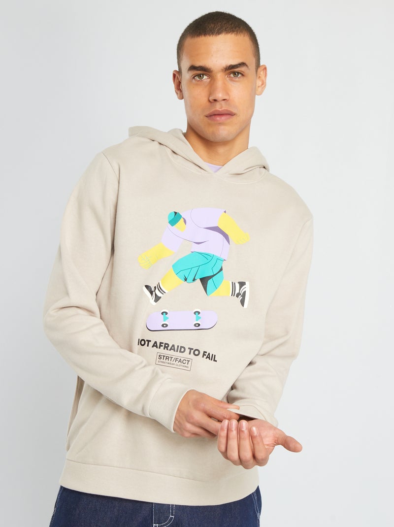 Sweatshirt em moletão BEGE - Kiabi