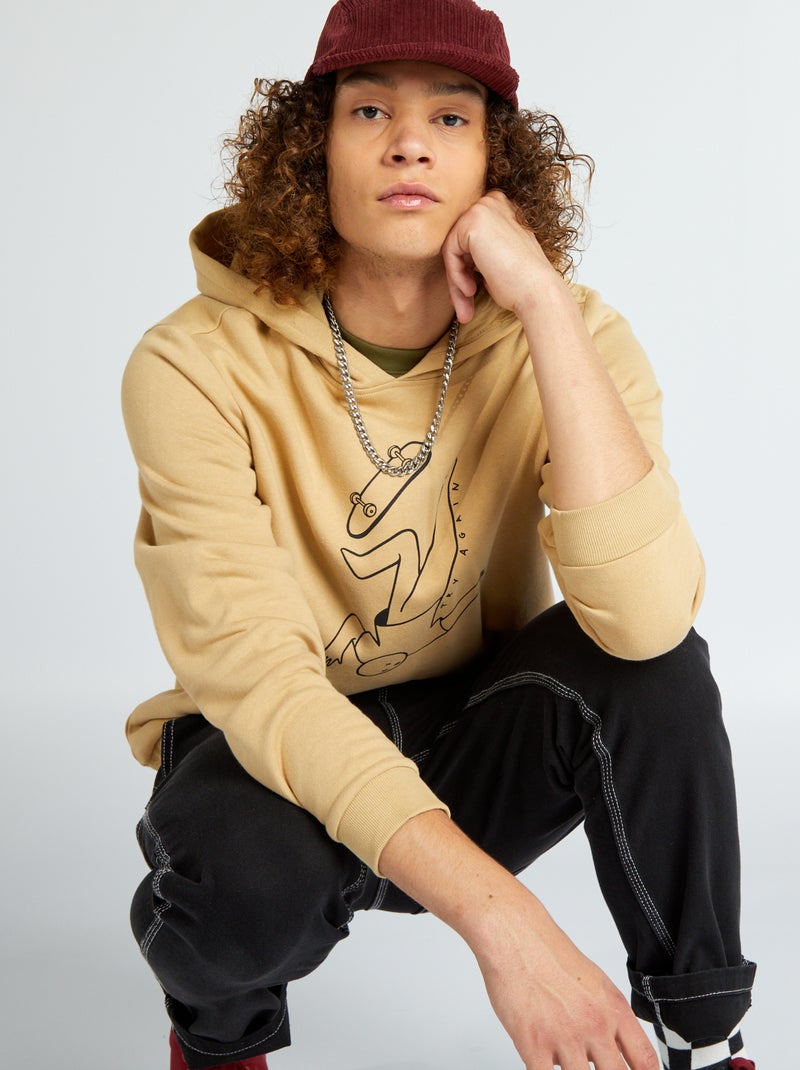 Sweatshirt em moletão BEGE - Kiabi