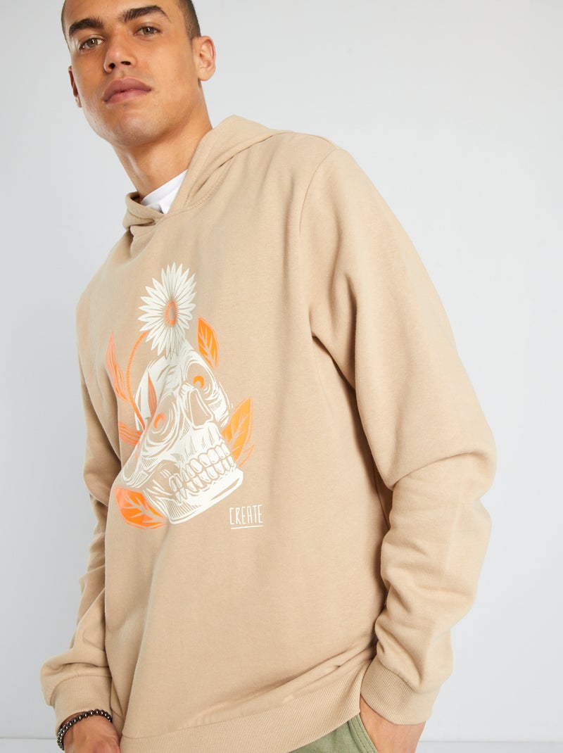 Sweatshirt em moletão BEGE - Kiabi