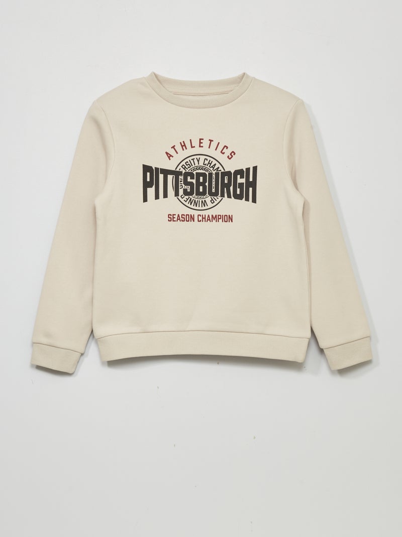 Sweatshirt em moletão BEGE - Kiabi