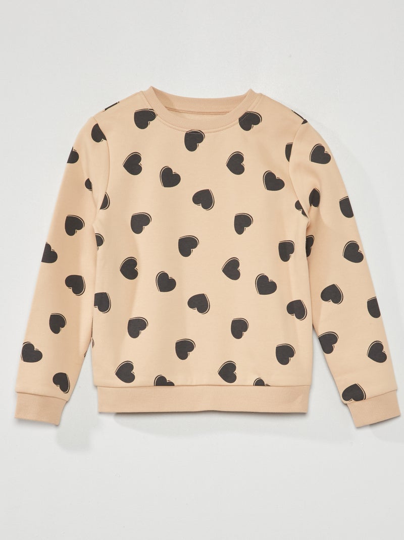 Sweatshirt em moletão BEGE - Kiabi