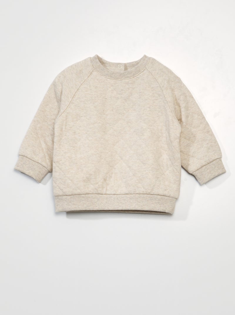 Sweatshirt em moletão BEGE - Kiabi