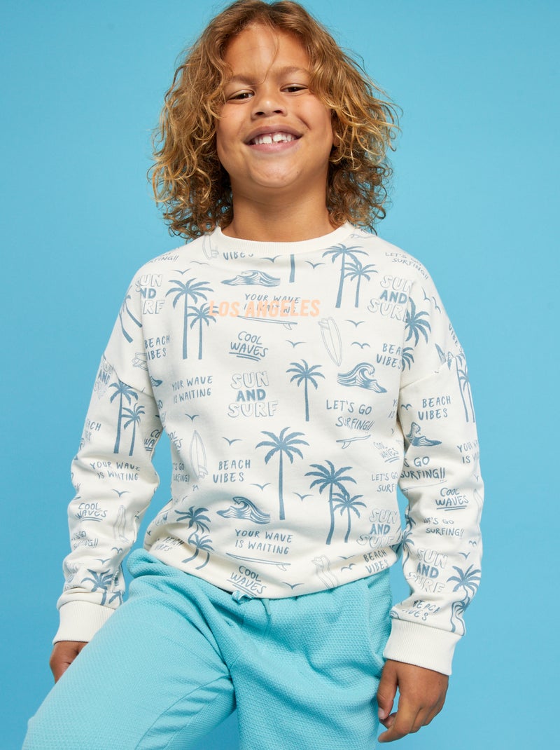 Sweatshirt em moletão BEGE - Kiabi