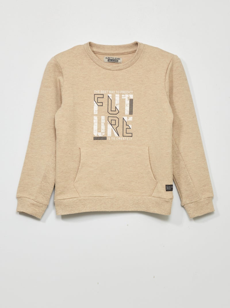 Sweatshirt em moletão BEGE - Kiabi