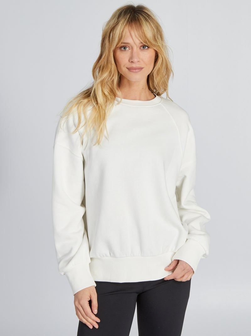 Sweatshirt em moletão BEGE - Kiabi