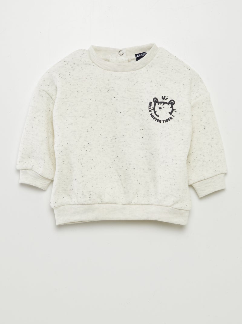 Sweatshirt em moletão BEGE - Kiabi