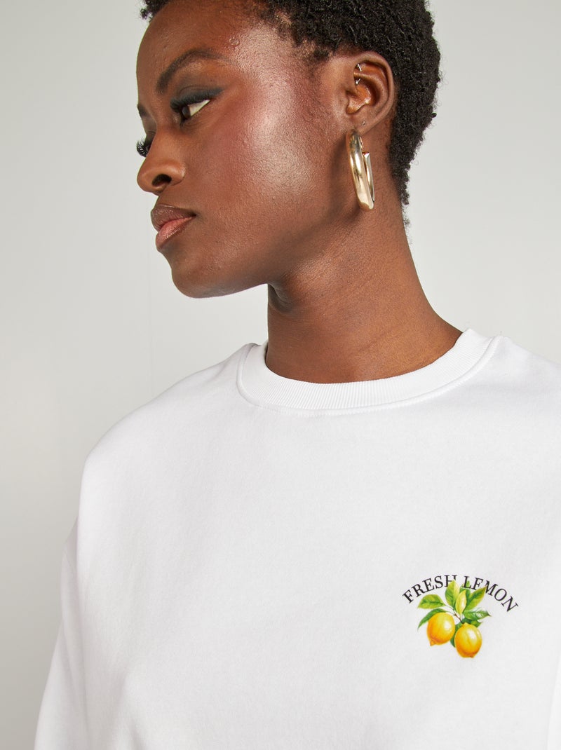 Sweatshirt em moletão BEGE - Kiabi