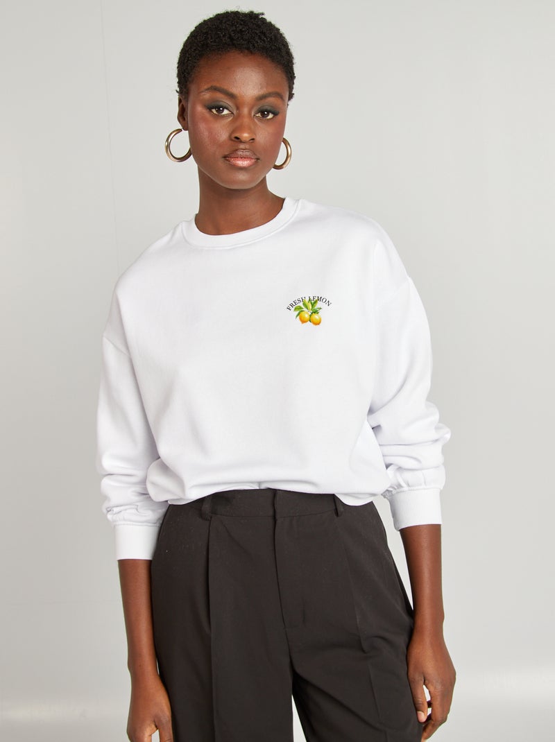 Sweatshirt em moletão BEGE - Kiabi