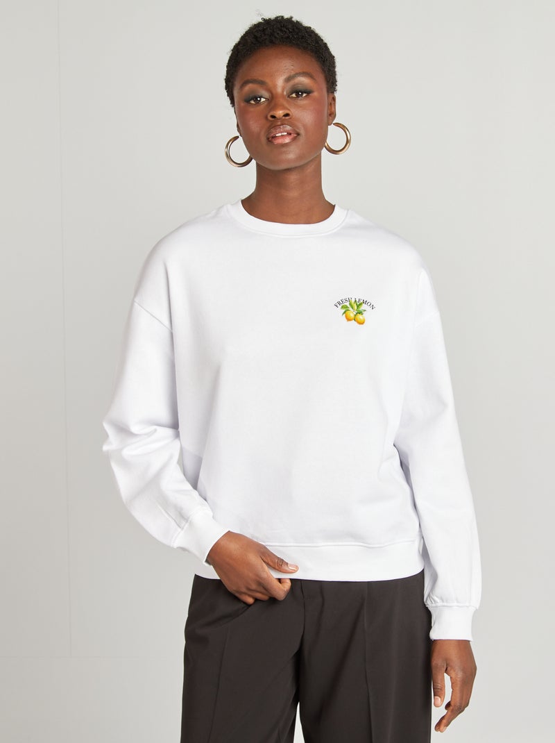 Sweatshirt em moletão BEGE - Kiabi