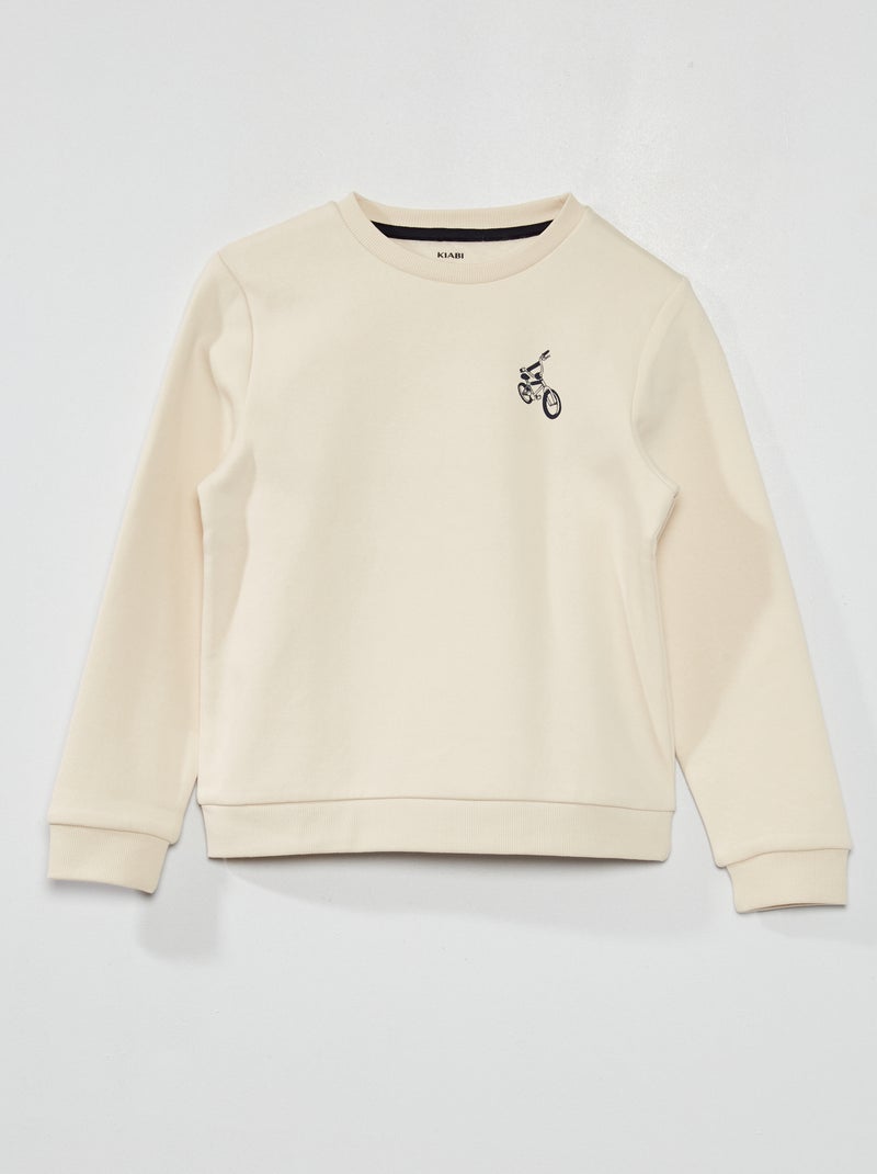 Sweatshirt em moletão BEGE - Kiabi