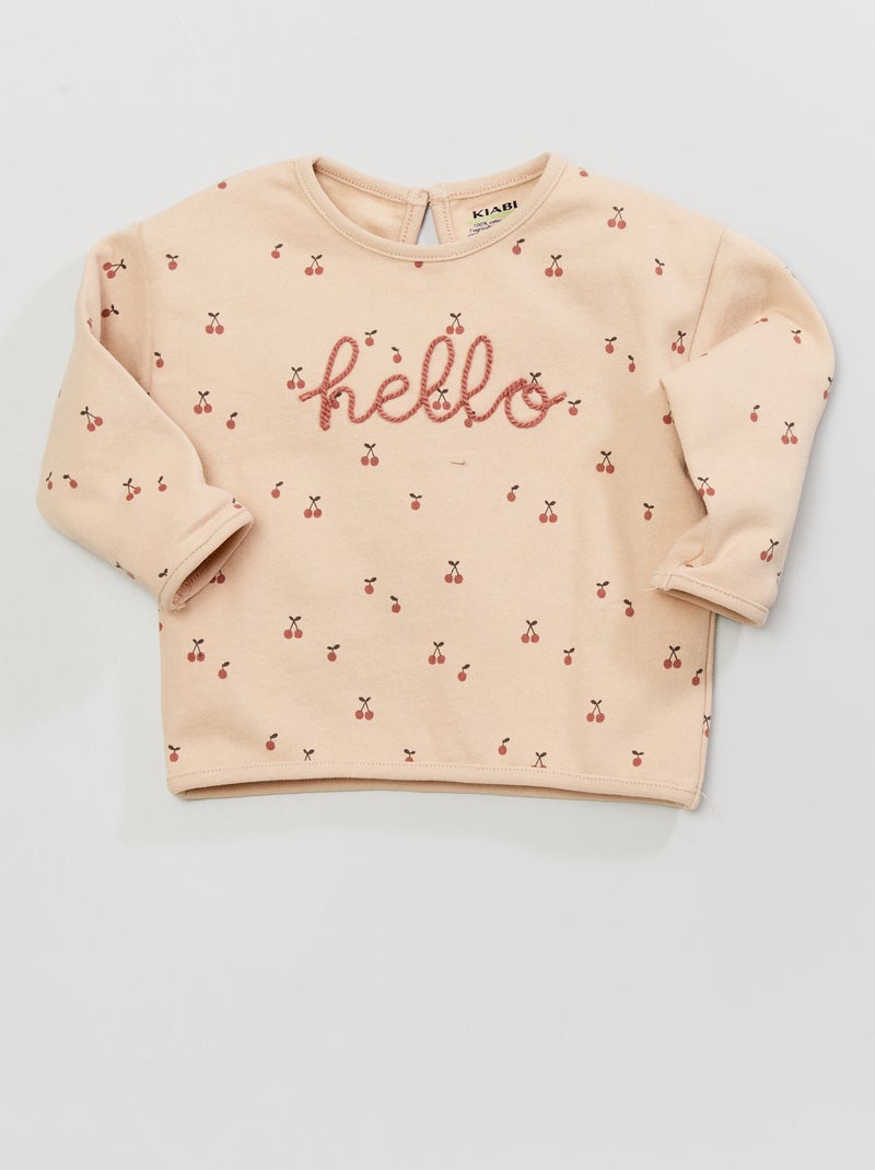 Sweatshirt em moletão BEGE - Kiabi