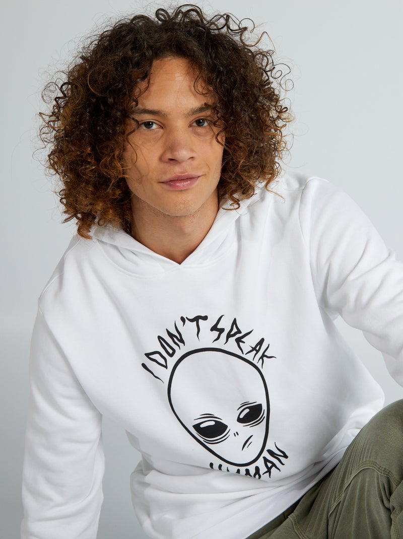 Sweatshirt em moletão BRANCO - Kiabi