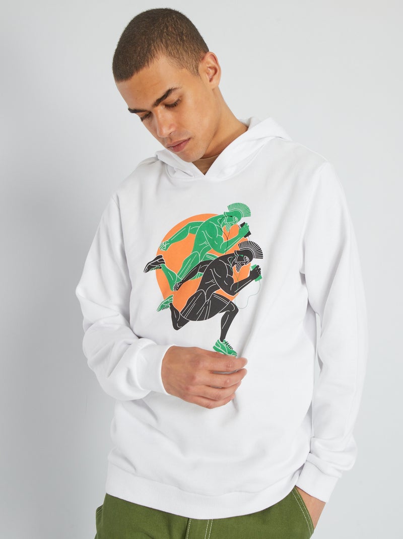 Sweatshirt em moletão BRANCO - Kiabi
