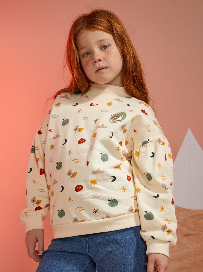 Sweatshirt em moletão BRANCO - Kiabi