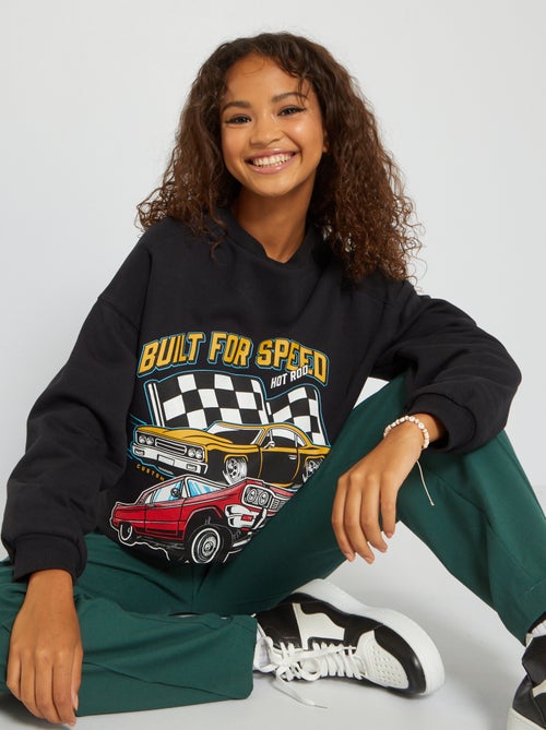 Sweatshirt em moletão 'Built for speed' - Kiabi