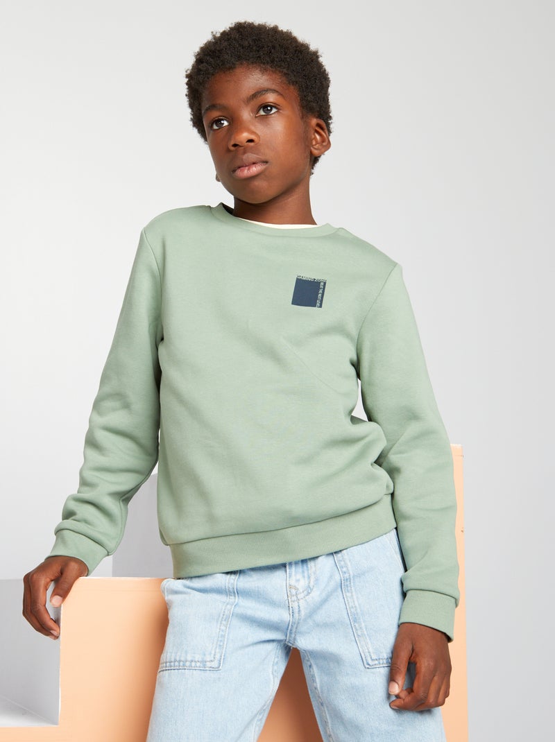 Sweatshirt em moletão Cáqui - Kiabi