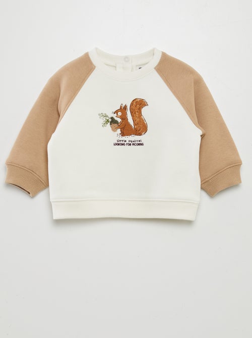 Sweatshirt em moletão cardado com estampado - Kiabi