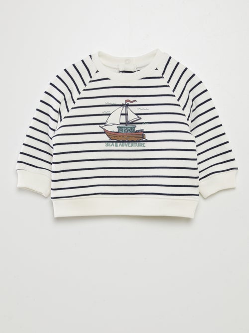 Sweatshirt em moletão cardado com estampado - Kiabi