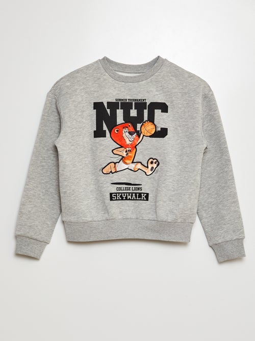 Sweatshirt em moletão cardado com estampado - Kiabi