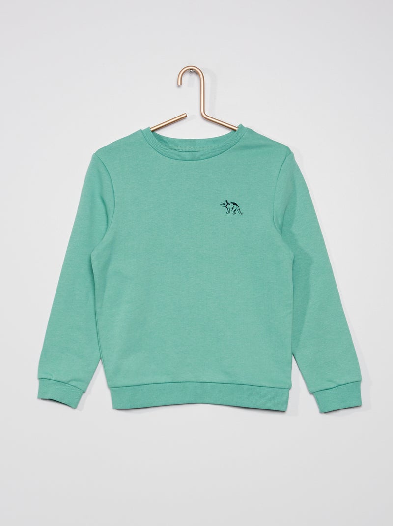 Sweatshirt em moletão cardado #moodoftheday AZUL - Kiabi