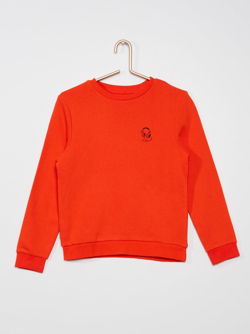 Sweatshirt em moletão cardado #moodoftheday VERMELHO - Kiabi